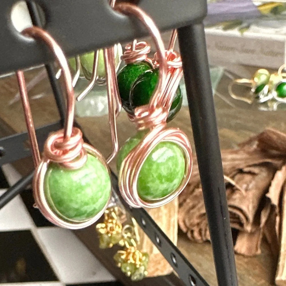 Alquimia Green and Copper Earrings - Picture 1 of 6